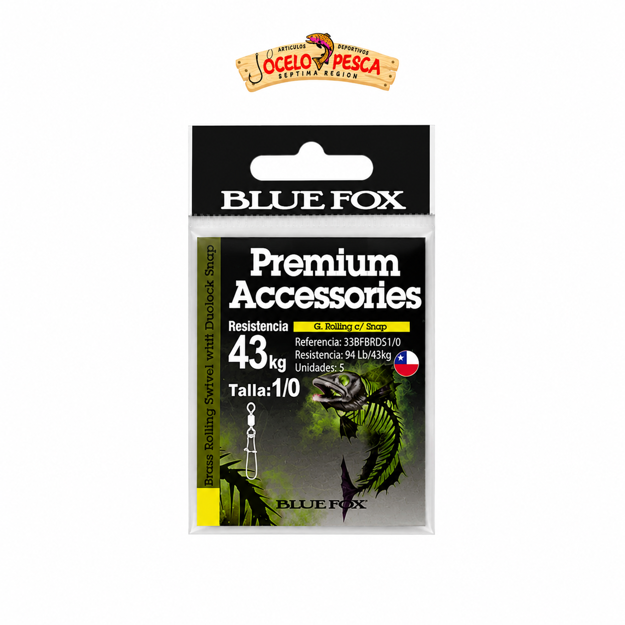 Giratorio Rolling Con Snap Blue Fox - Imagen 4