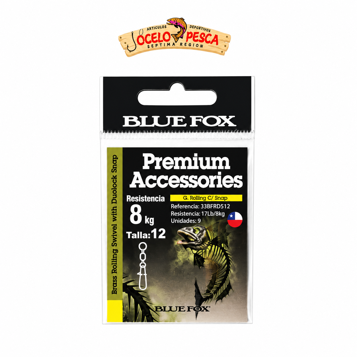 Giratorio Rolling Con Snap Blue Fox - Imagen 5