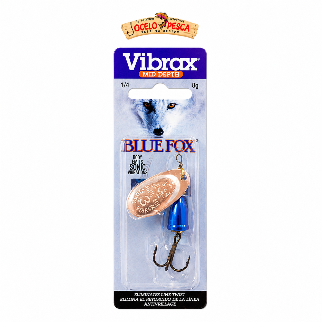 Spinner Blue Fox Vibrax Fluor N3 8G - Jocelo Pesca Séptima Región