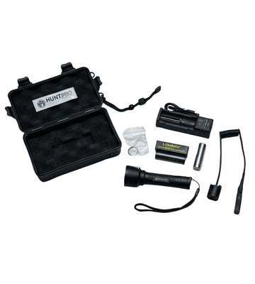 Kit Completo Linterna Hunt Pro Luz Roja