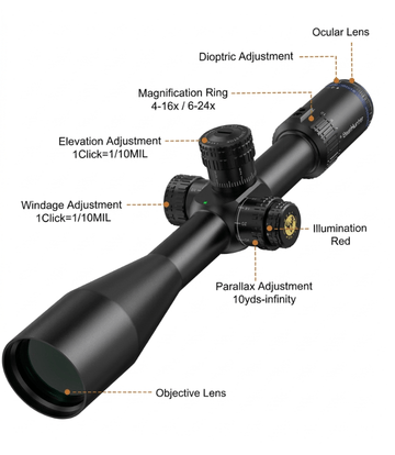 Mira West Hunter Zero Stop HD-N 4-16X44 SFIR FFP - Imagen 4