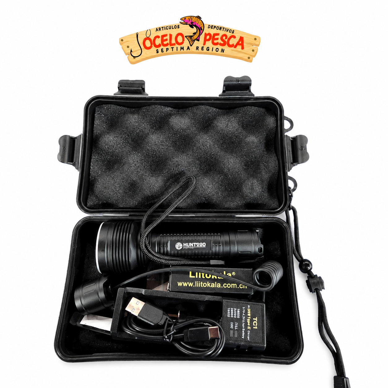 Kit Linterna Luz Roja Hunt Pro 18650 - Imagen 4