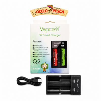 Cargador Dual Baterías Vapcell Q2