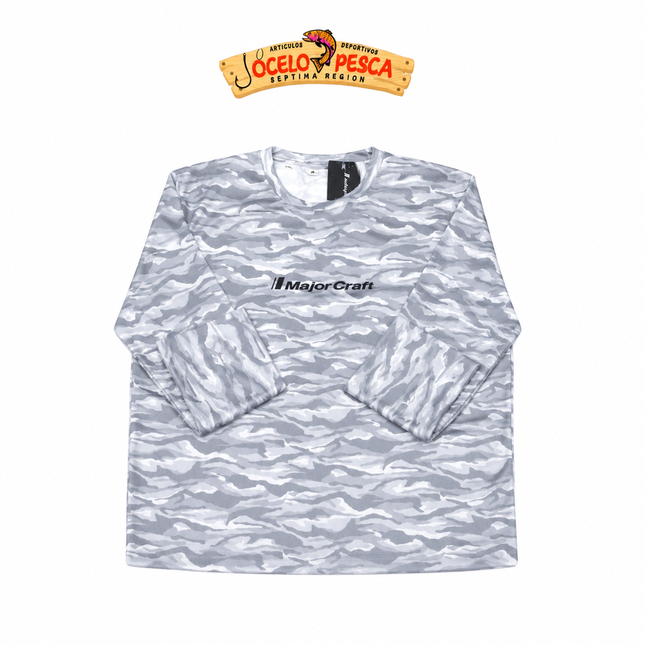 Polera Major Craft Manga Larga Secado Rapido FPS +50 Color Gris Camo - Imagen 2