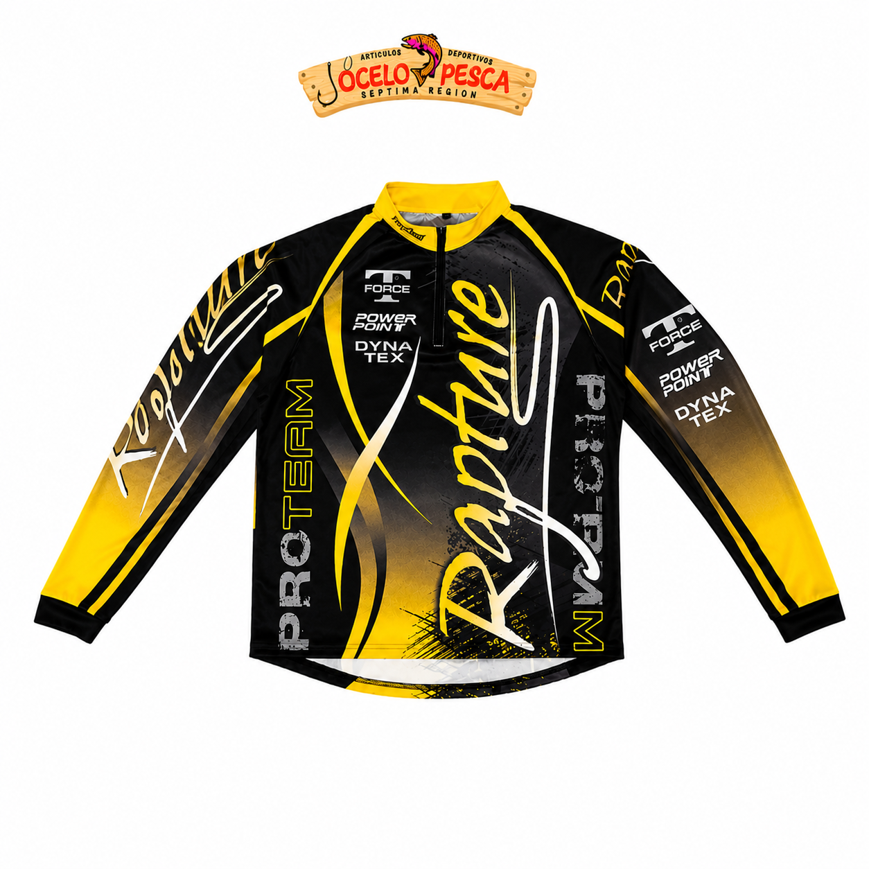Polera Rapture Manga Larga Pro Team Secado Rápido Fps +50 Color Negro/Amarillo