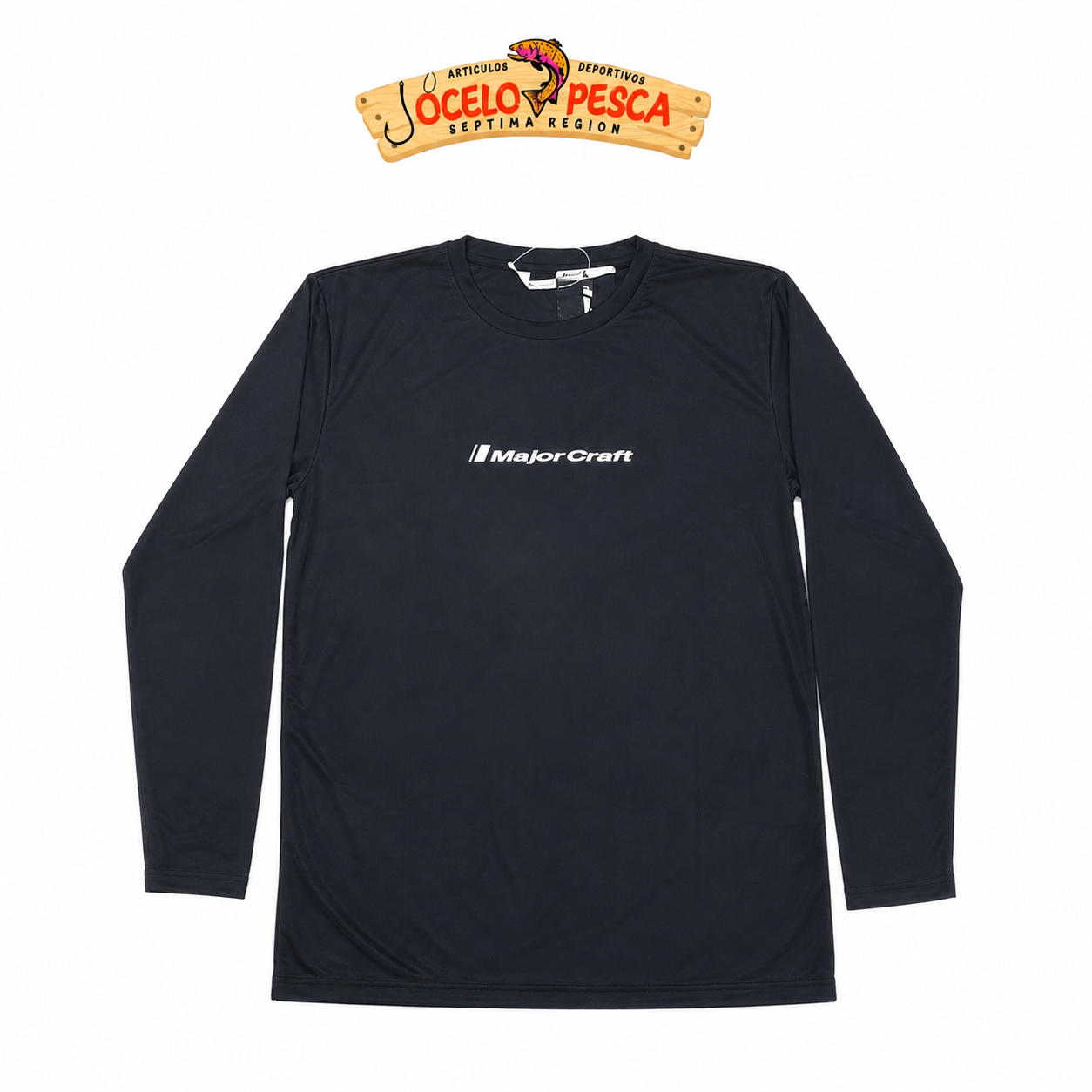 Polera Major Craft Manga Larga Secado Rapido Fps +50 Color Negro