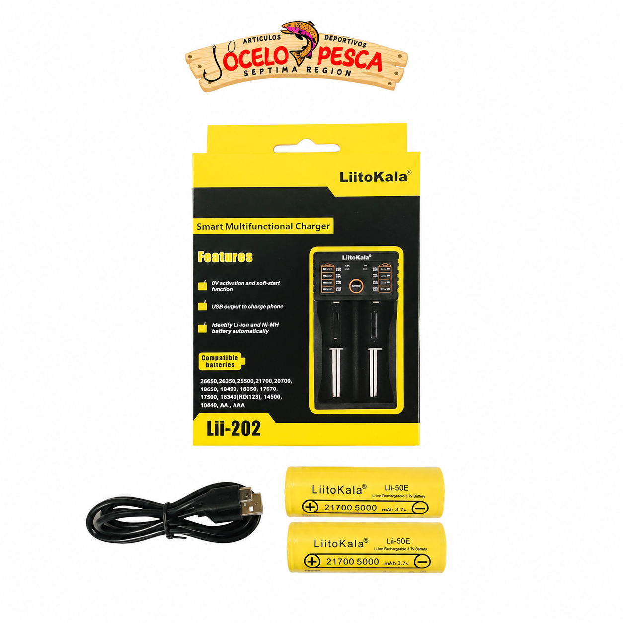 Pack 2 Pilas 21700 5000mah + Cargador Doble Liitokala - Imagen 2