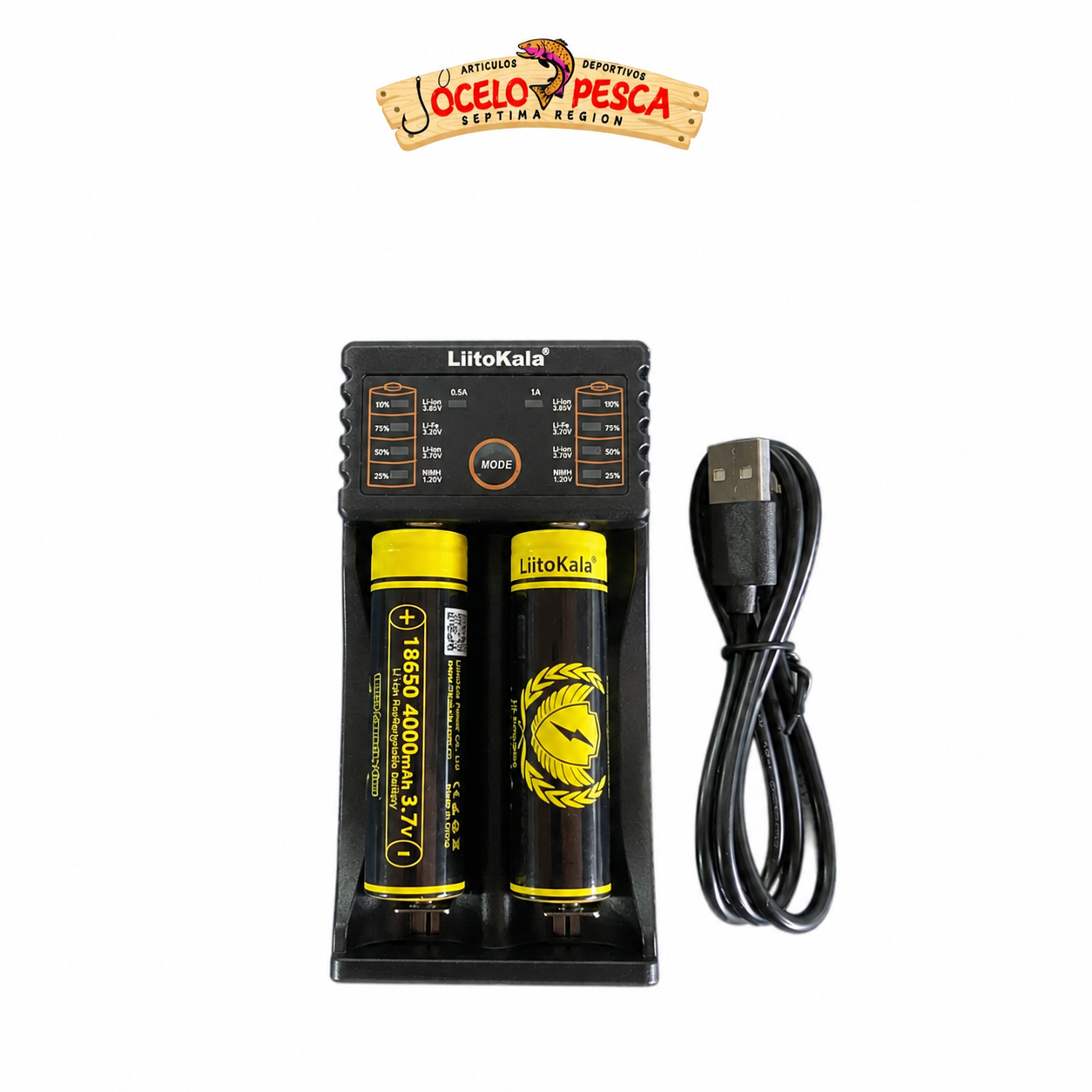 Pack 2 Pilas 18650 4000mah + Cargador Doble Liitokala - Imagen 4